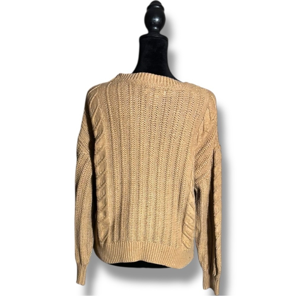 Cupcakes & Cashmere Tan Long Sleeve Button Down Cozy Cable Knit Cardigan - Picture 5 of 16
